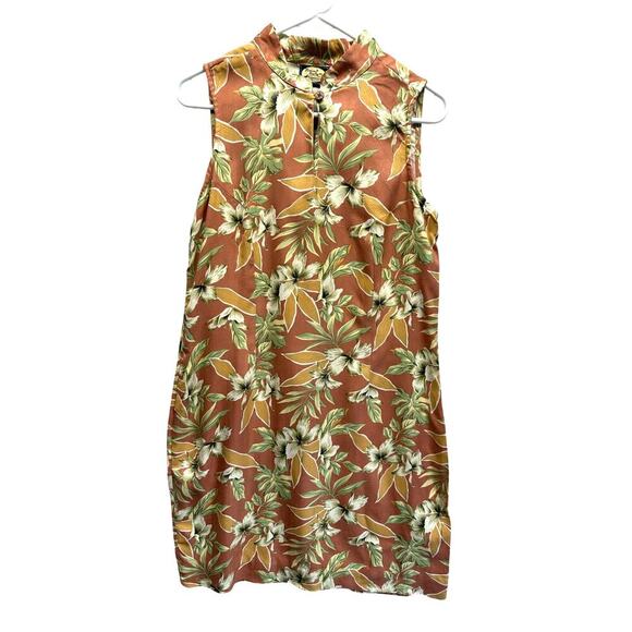 Tommy Bahama Women 100% Silk Shirt Dress Sleeveless Botanical Size 8 Resort - Picture 1 of 7